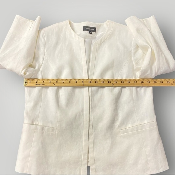 TALBOTS CLASSIC LINEN BLAZER- LINED Sz 12 - Picture 6 of 11